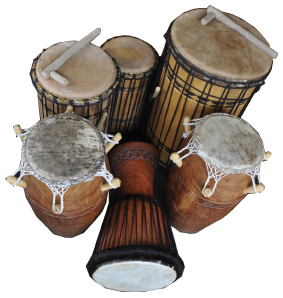 A selection of drums used in our workshops